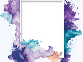 Watercolor frame, copy space for text inside frame. png