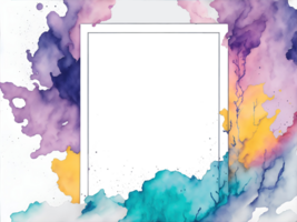 Watercolor frame, copy space for text inside frame. png