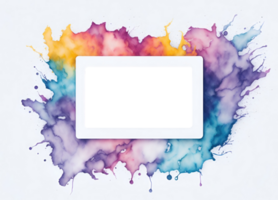 Watercolor frame, copy space for text inside frame. AI Generative png