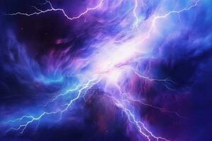 Abstract gradient art style, an electrifying lightning storm with an intense mood. AI generative photo