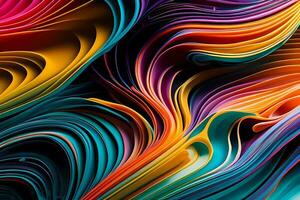 abstract wallpaper background. colorful flowing fabric, abstract, waves. AI generates photo