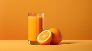 Freshly squeezed orange juice background with space for copy text. photo