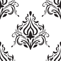 Damask floral motif tile pattern. Luxury tile isolated element. png