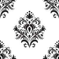 Damask floral motif tile pattern. Luxury tile isolated element. png
