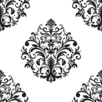 Damask floral motif tile pattern. Luxury tile isolated element. png