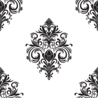 Damask floral motif tile pattern. Luxury tile isolated element. png