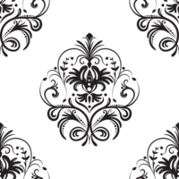 Damask floral motif tile pattern. Luxury tile isolated element. png