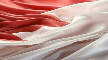 Indonesia flag gracefully waving in the wind, a symbol of national pride and unity. Perfect for patriotic designs and national celebrations photo