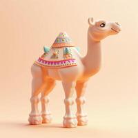 3D render Animation Camel. generative ai photo