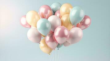 vistoso fiesta globos en pastel colores foto