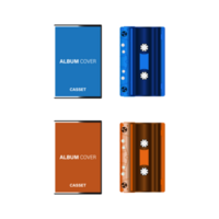 casset CD PNG in 2 kleuren met kleur voor artiesten