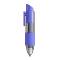 A blue plastic ballpoint pen PNG transparent background, a model of stationery in a back-to-school theme, 3D illustration