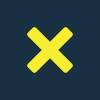 Green icon of multiplication symbol on dark blue background. Basic mathematical symbol.Business finance concept in vector. vector