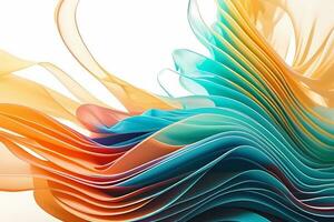 abstract wallpaper background. colorful flowing fabric, abstract, waves. AI generates photo