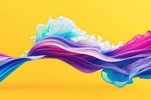 abstract wallpaper background. colorful flowing fabric, abstract, waves. AI generates photo