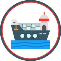 Cargo ship Vector Icon Design