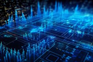 data, analysis, trade, graph, science fiction, future, background. photo