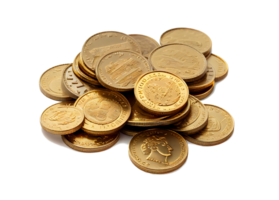 pile of gold coins. stack of coins. pile of coins on transparent background png