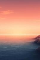 a minimalist mobile wallpaper showcasing a serene seascape with soft waves and a distant shoreline. photo