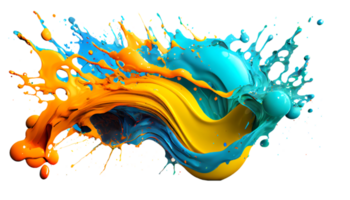 Watercolor splash on a transparent background. generative AI png