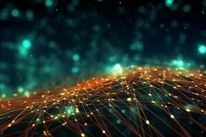 Network connection fiber optic, Abstract futuristic network lines background. photo