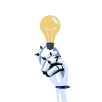 robot hand- is Holding gloeilamp idee png