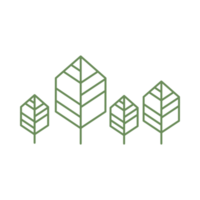 Trees line minimalist icon png