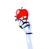 Robot hand is holding an apple png