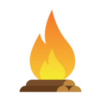 Burning bonfire with wood png