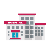 Hospital building in flat style png