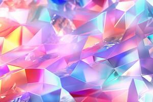 Pastel colorful background, white tone, gradient, soft light, colorful transparent glass, foil holographic. AI generative photo