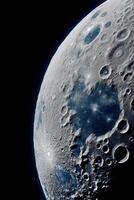 Extremely detailed Extreme closeup, unreal imagination with Moon. photo