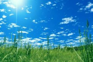 Japan, midsummer, blue sky, clear sky. AI generative photo