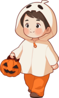 Halloween kid trick or treat ai generate png