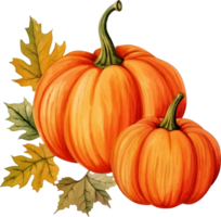 acuarela calabaza pintura ai generativo png