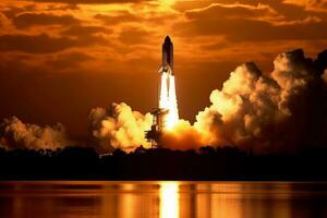 The space shuttles launching. AI generative photo
