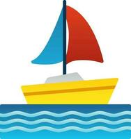 Sailing boat Vector Icon Design