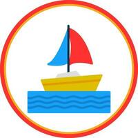 Sailing boat Vector Icon Design