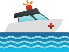 Rescue boat Vector Icon Design