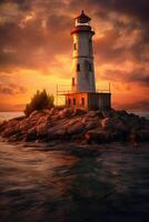 Lighthouse During Golden Hour. photo