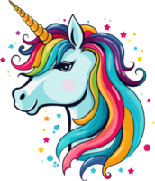 poney mignonne arc en ciel ai produire png