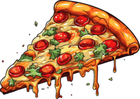 Pizza dibujos animados ai generar png