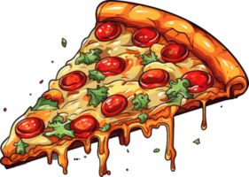 pizza tecknad serie ai generera png