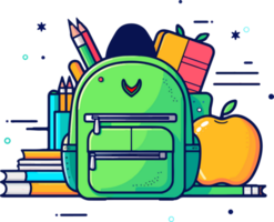 cartoon student cute school ai generate png