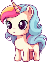 Pony süß Regenbogen ai generieren png