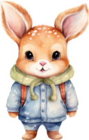 wild animal cute watercolor ai generate png