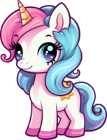 pony schattig regenboog ai genereren png