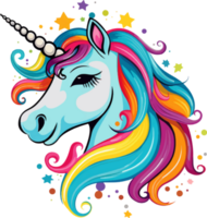 poney mignonne arc en ciel ai produire png