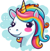 poney mignonne arc en ciel ai produire png