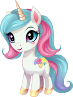 pony cute rainbow ai generate png